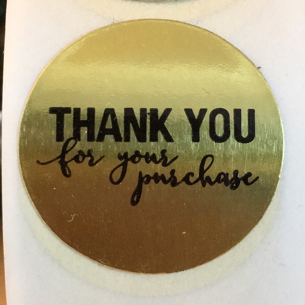 500 Gold Foil Stickers Thank You for your purchase PRICE IS FIRM - Picture 3 of 8